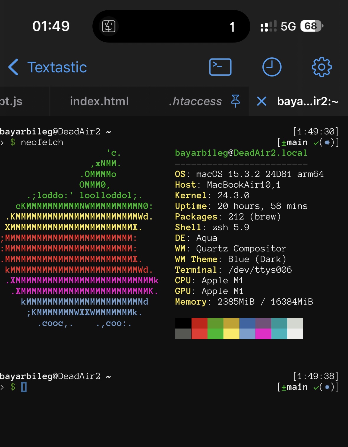 Mac Terminal via SSH